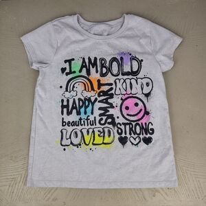 Kids Graphic Tee - White with Multicolor Design